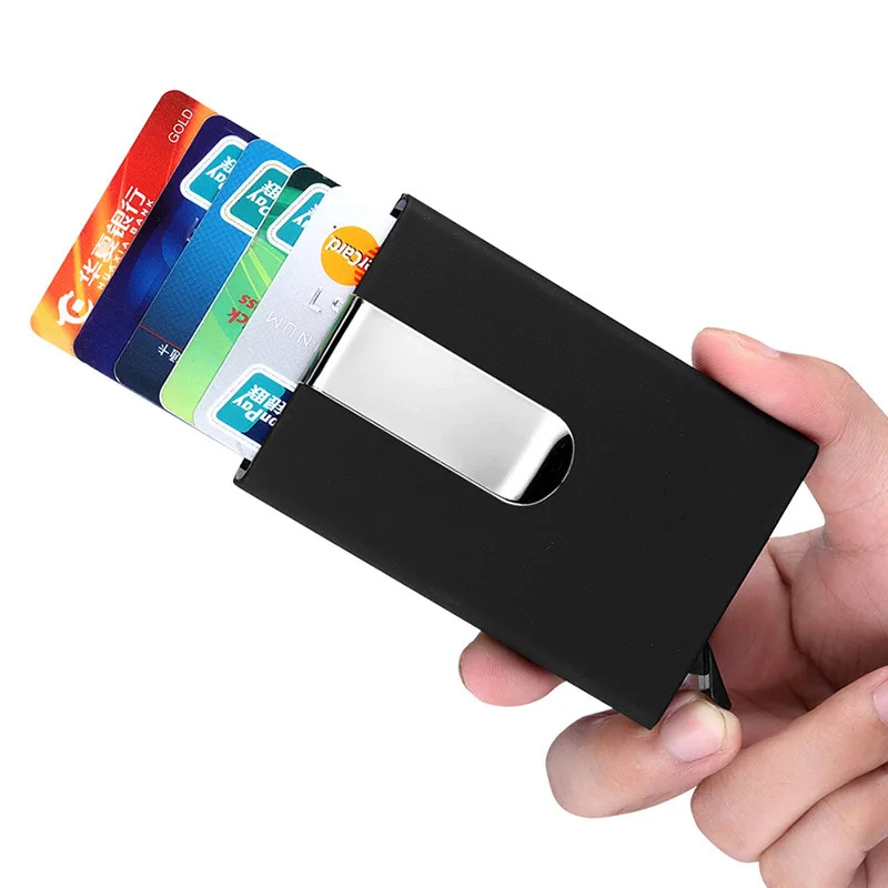Высококачественные мужские кошельки, держатель для кредитных карт, автоматические наборы для карт, деловой алюминиевый кошелёк, наборы для карт, держатель для банкнот