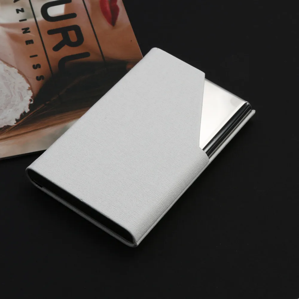 Бизнес ID кредитный держатель для карт для женщин и мужчин модный бренд Металлический Алюминиевый футляр для карт памяти из искусственной кожи Porte Carte