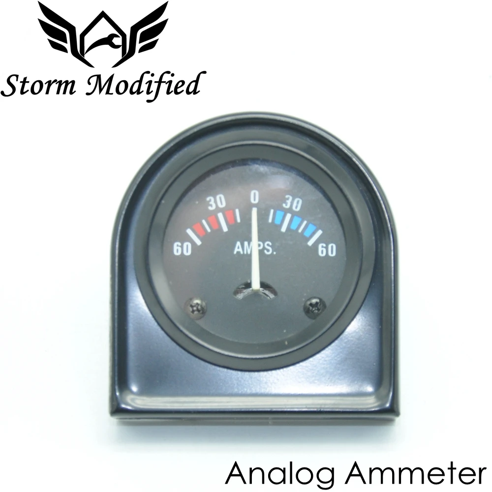 2'' 52mm Universal Car Black Analog AMPS Meter Ammeter 60 0 60A White