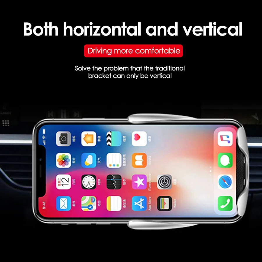 Автомобильное беспроводное зарядное устройство для iPhone X XR 8 Plus быстрая