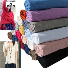 QUANFANG 25 однотонная хлопковая льняная ткань для платья, одежды, брюк, шарфов, сделай сам, шитье tissus au метр, занавеска, полметра