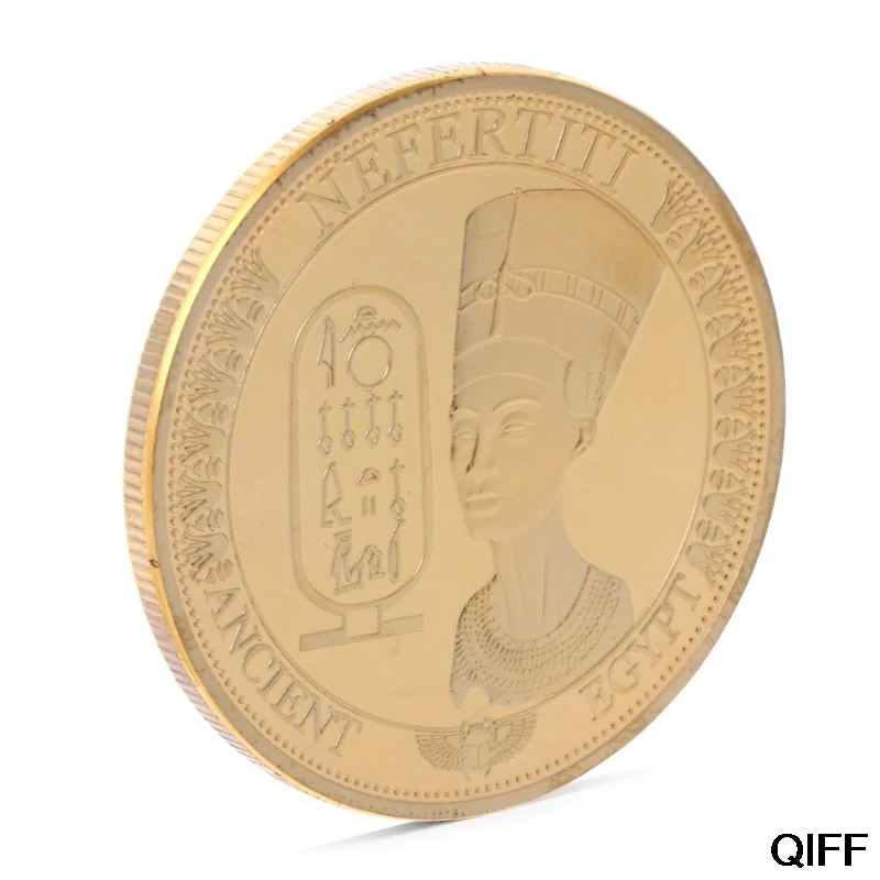 

Wholesale Gold Plated Ancient Egypt Nefertiti Commemorative Challenge Coin Collection Gift May06