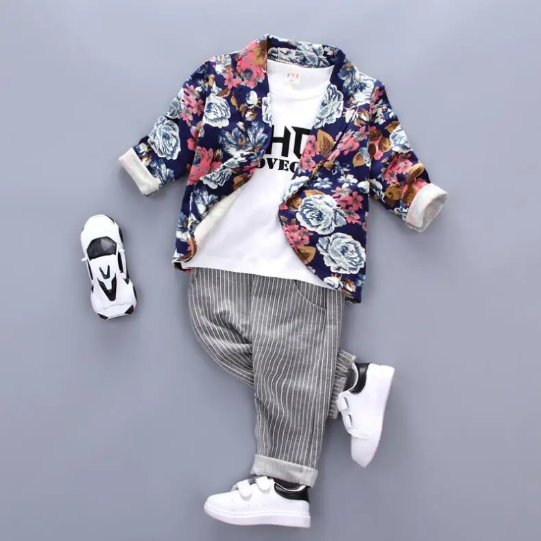 

ZWXLHH 2019 New Style Baby Boys Clothing Sets Toddler Infant Clothes Suit Print Coat T Shirt Pants Kids Children Costume