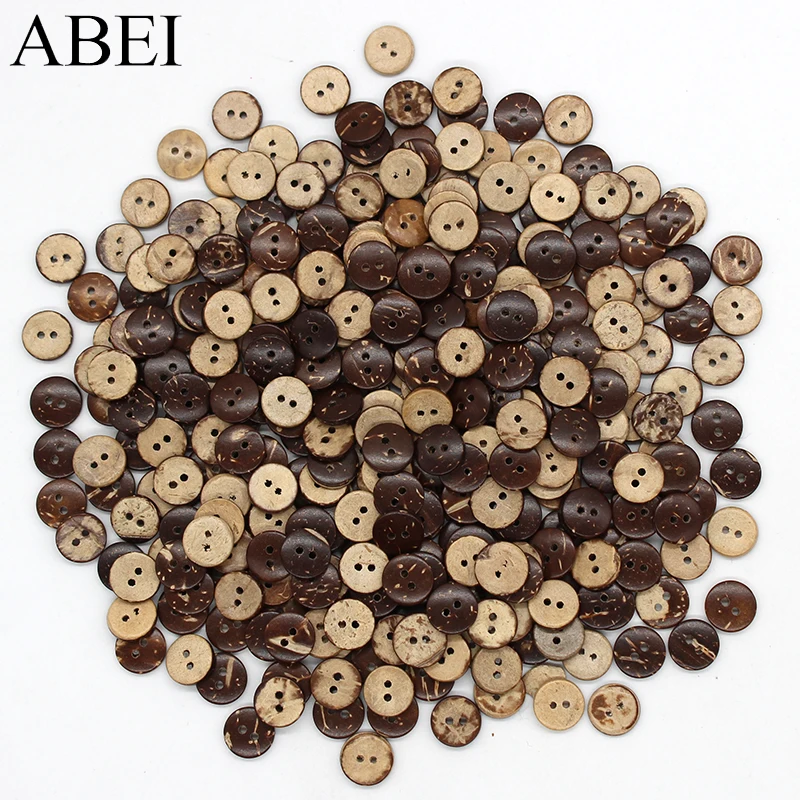 

200pcs/lot 11mm Natural Coconut Tree Wood Buttons Sew Tools Ornaments Diy Handmade Apparel button Garment Accessories Supplier