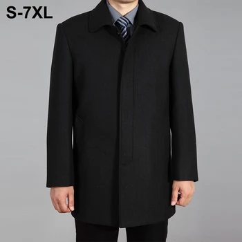 

2020 High Quality Men Wool Coat Autumn Winter Overcoat Wool Woolen Jacket Male Pea Coat Men Winter Long Coat Homme Plus Size 7XL