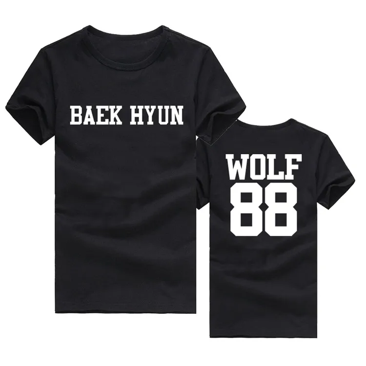 KPOP EXO XOXO KISS&amp;HUG FIRSTYEAR WOLF 88 KRIS XIUMIN LUHAN CHEN TAO D.O.  BAEKHYUN CHANYEOL KAI SEHUN Name Short sleeved T-shirt