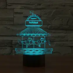 Стерео горка креативная 3d лампа подарок новинка креативная прикроватная лампа Usb светодио дный LED Ночник Прекрасный мультфильм детские