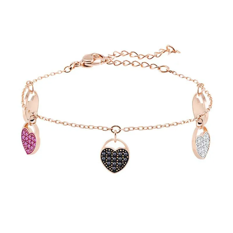 Подвески 1:1 Swa серебро креативное сердце Новые Романтические ювелирные изделия Boho дружба женские браслеты