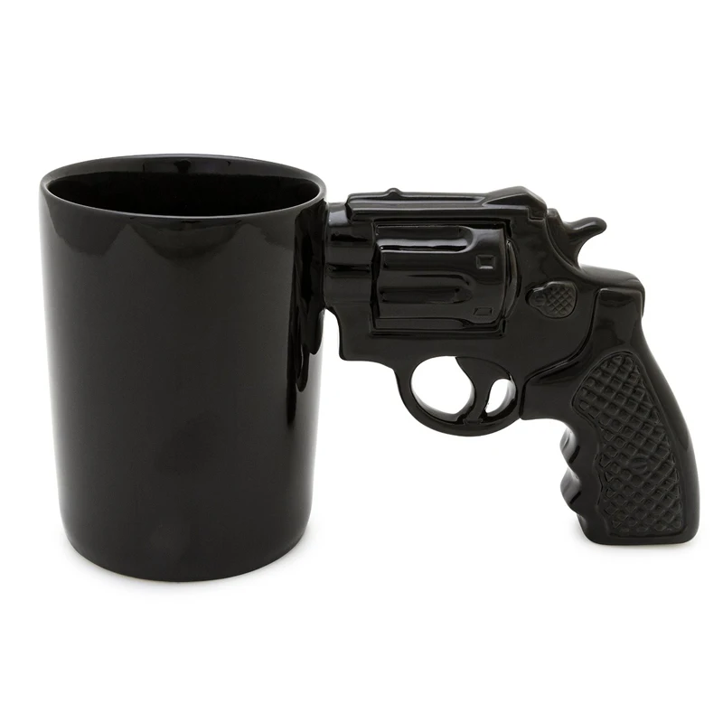 Free Shipping 1Piece COOL Pistol Grip Cups Gun Handle Cup Ceramic