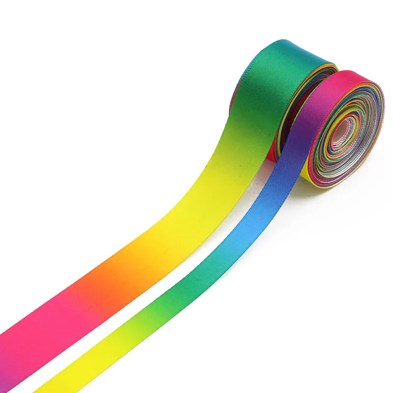 

Lucia crafts 10mm/20mm Rainbow Color Satin Ribbons For Wrapping Party Christmas DIY Headwear Sewing Accessories 5y/lot Q0222