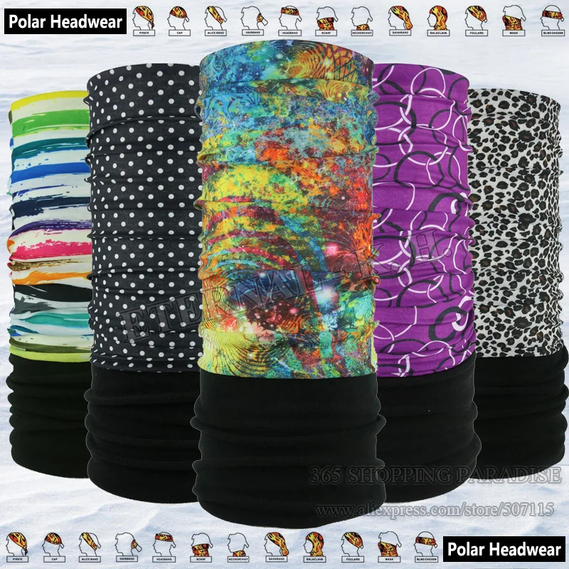 

Nice Women Winter Outdoor Cycling Polar Neck Warmers Skiing Magic Bandanas Multifunction Polartec Fleece Headwear