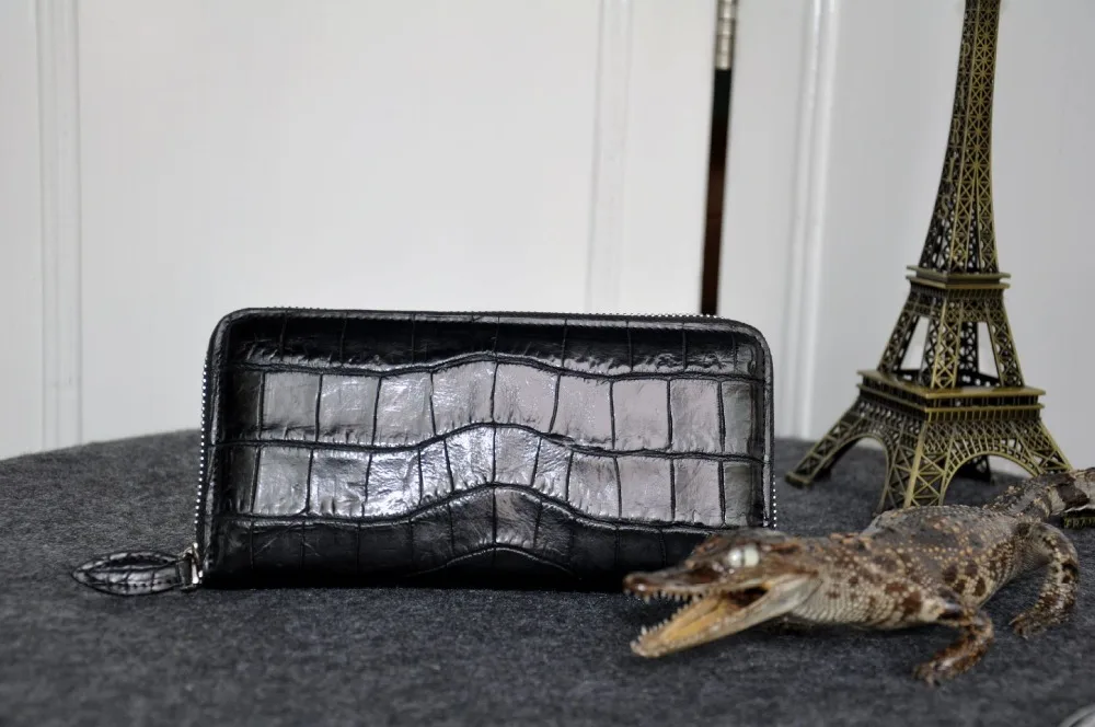 

Men Luxury Quality Genuine/Real Crocodile Skin Leather Men Wallets + Men CLutch Alligator skin long credit card holder