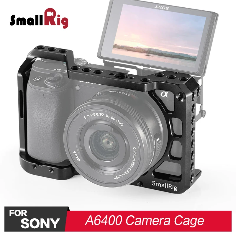 

SmallRig A6100 Camera Cage for Sony A6400 Feature with Arri Locating Hole , 1/4 3/8 Thread Holes For Accessories Attachment 2310