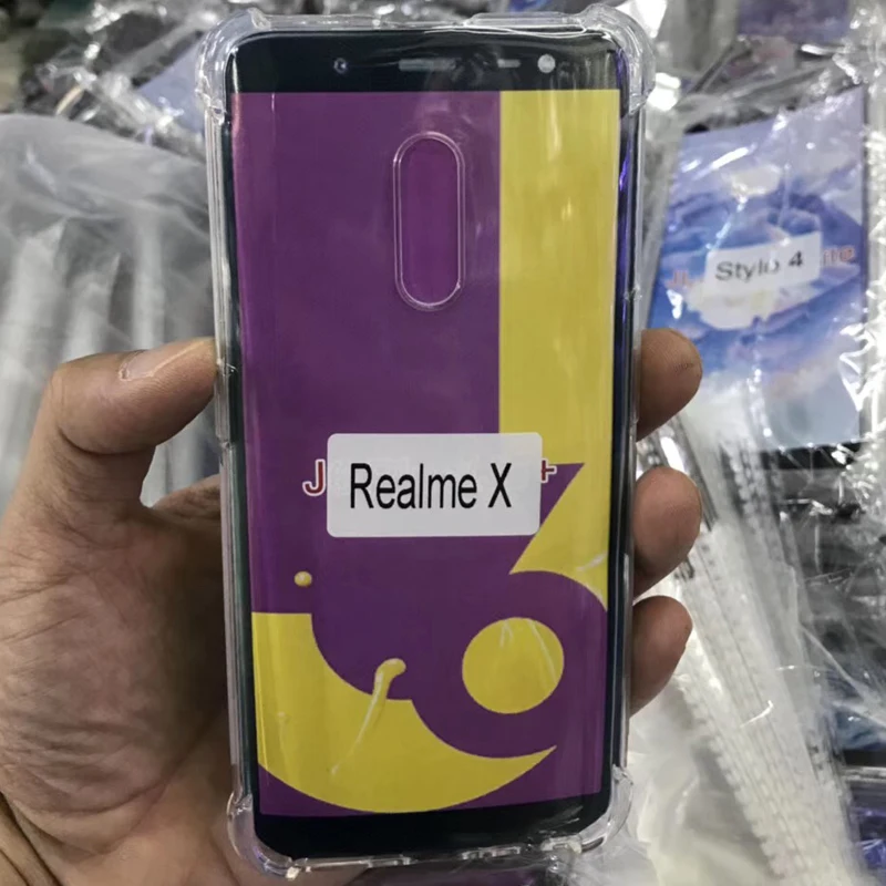 

A++ For OPPO Realme X Case Full Cover Soft Silicone TPU Airbag Anti-knock back Cover case For OPPO Realme X
