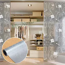 Матовая, на оконное стекло, пленка, наклейки для уединения, домашний декор, черный и белый цвет, кованое железо, цветок, самоклеящаяся пленка для спальни, 45*500 см