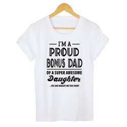 Letter Printed Cotton Short Sleeve Fashion T-shirts Funny I'm A Proud Dad Of Super Awesome Daughter Men Joke GIFT T-shirts Letter Printed Cotton Short Sleeve Fashion T-shirts Funny I'm A Proud Dad Of Super Awesome Daughter Men Joke GIFT T-shirts
