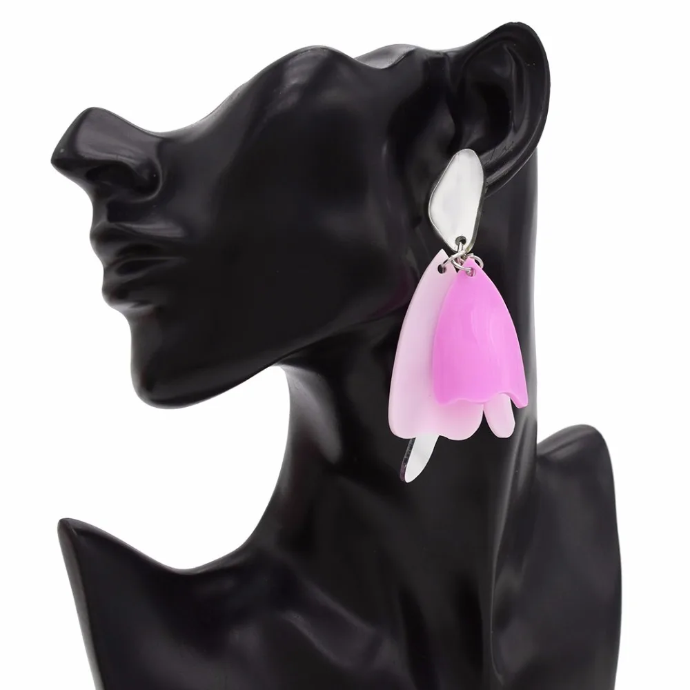 

Exaggerated Boho Acrylic Drop Earrings Irregular Shape Big Flower Pendant Dangle Hanging Earrings Party Festival Jewelry Gift