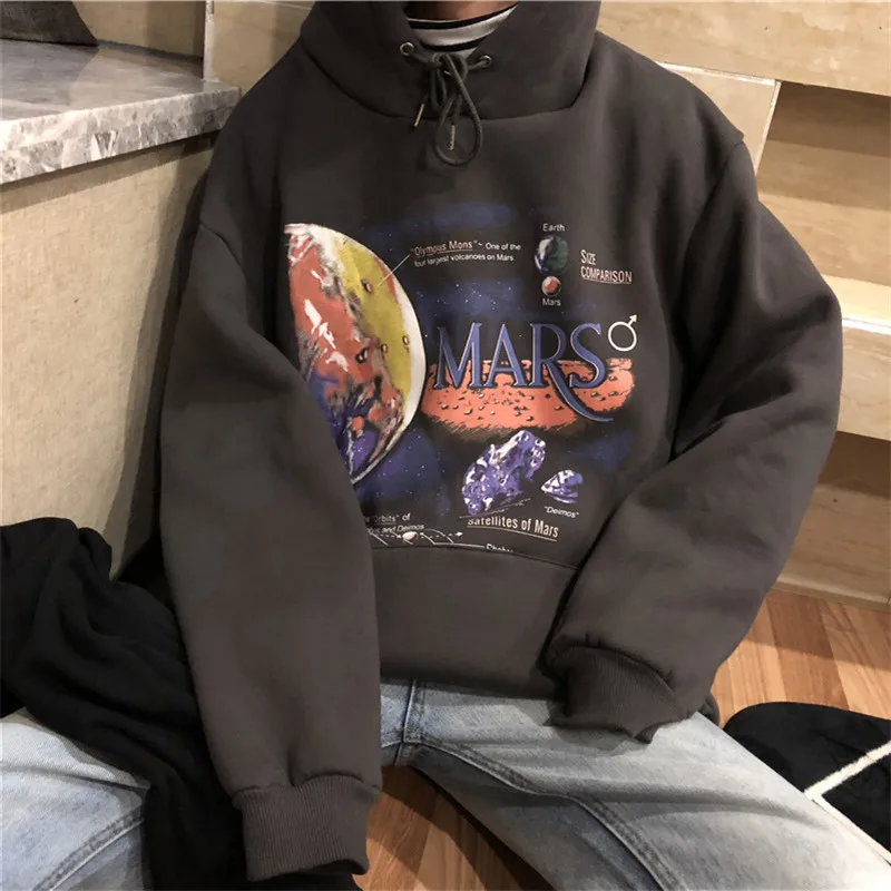 2019 г. Ulzzang свободная толстовка большого размера с мультяшным принтом планеты