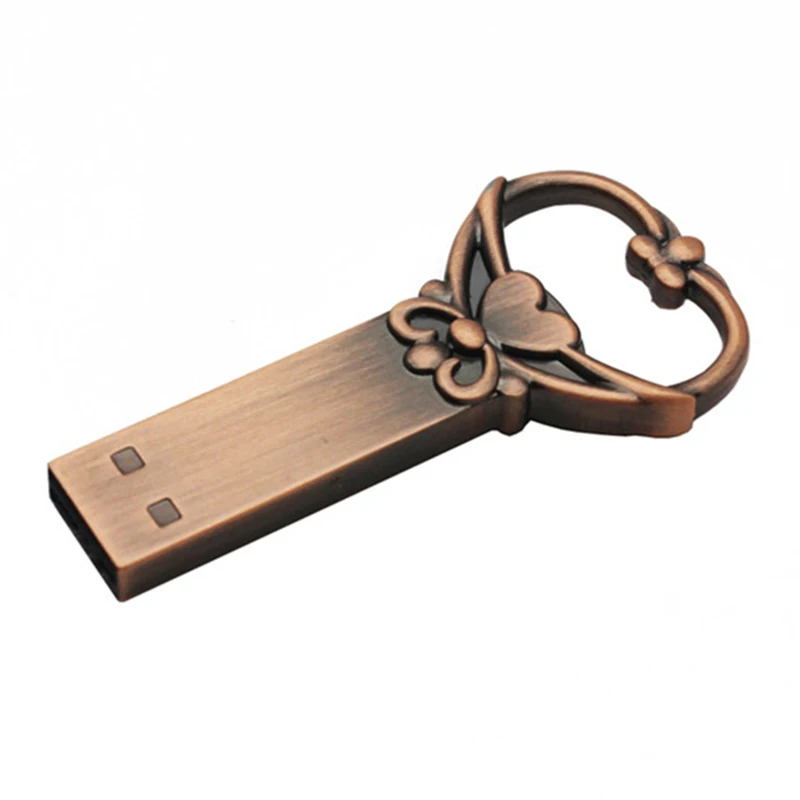 JASTER металлический usb флеш-накопитель с сердечком, медный флеш-накопитель love, 4 ГБ, 8 ГБ, 16 ГБ, 32 ГБ, флеш-накопитель, карта памяти, u-диск, модные подарки - Цвет: B