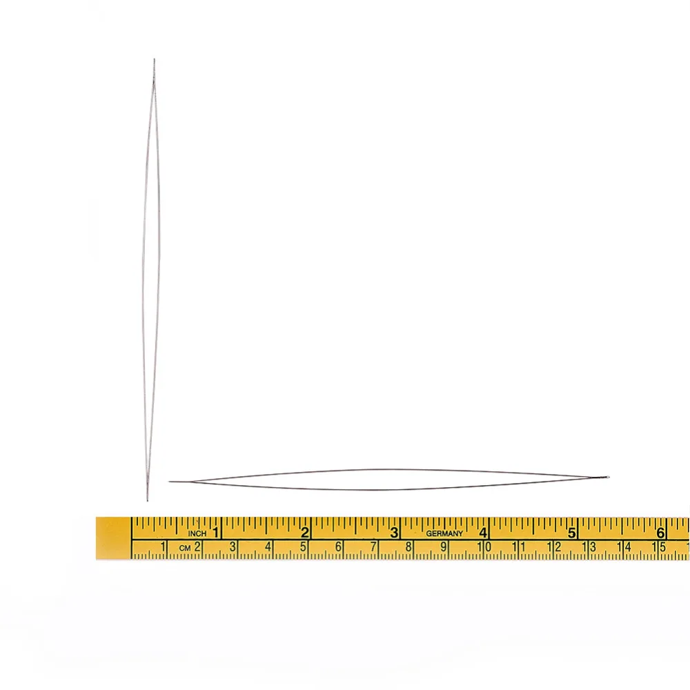 Изогнутые Иглы для бисероплетения большой глаз из нержавеющей стали 10 шт. 125x0 3 мм