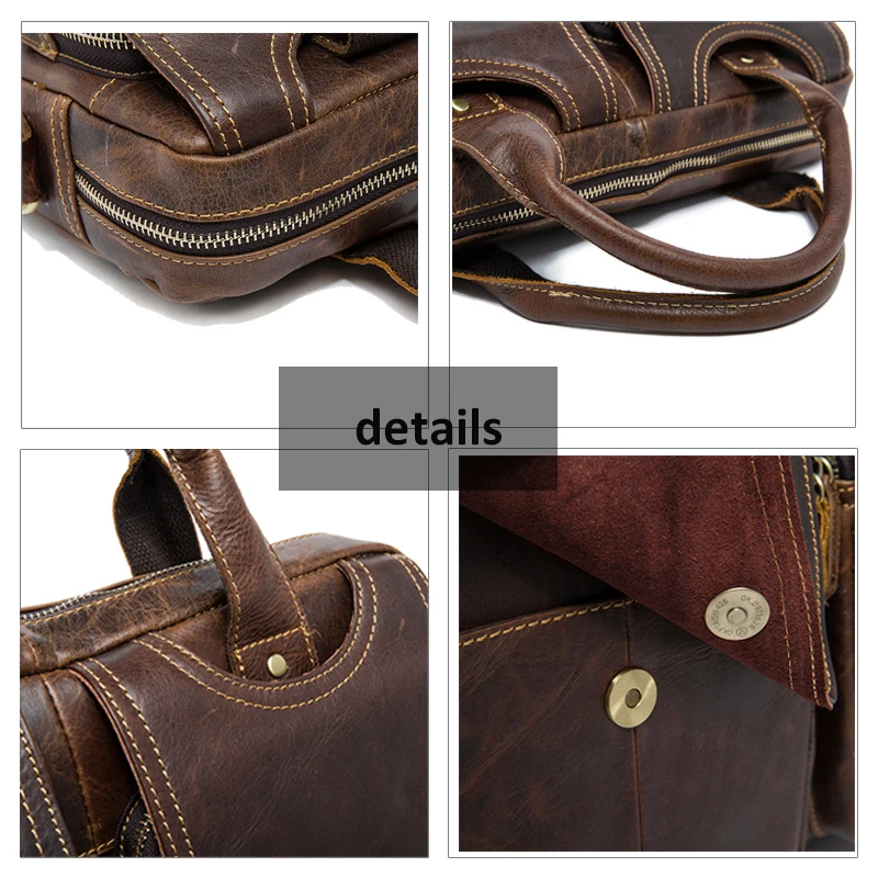 WESTAL Business Men Briefcase Bag Leather Laptop Bag Casual Men Shoulder bags Genuine Leather Bags Male Man Handbags Totes
