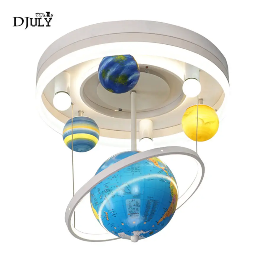 creative hanging globe remote control ceiling lamp for kids room study