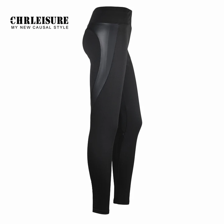 CHRLEISURE кожаные леггинсы для женщин, полиэстер, высокая талия, черное сердце, брюки, сохраняющие стройность, леггинсы для девочек