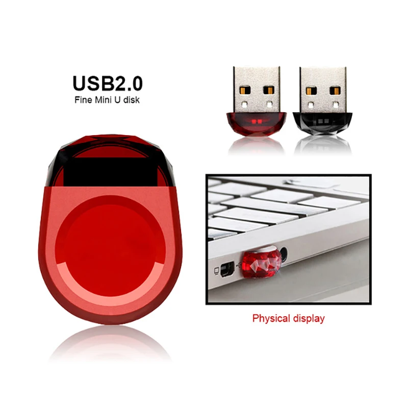 Модный USB флеш-накопитель USB 2,0 Супер мини красный Флешка 4 ГБ 8 ГБ 16 ГБ 32 ГБ 64 Гб карта памяти высокая скорость маленькая ручка-накопитель