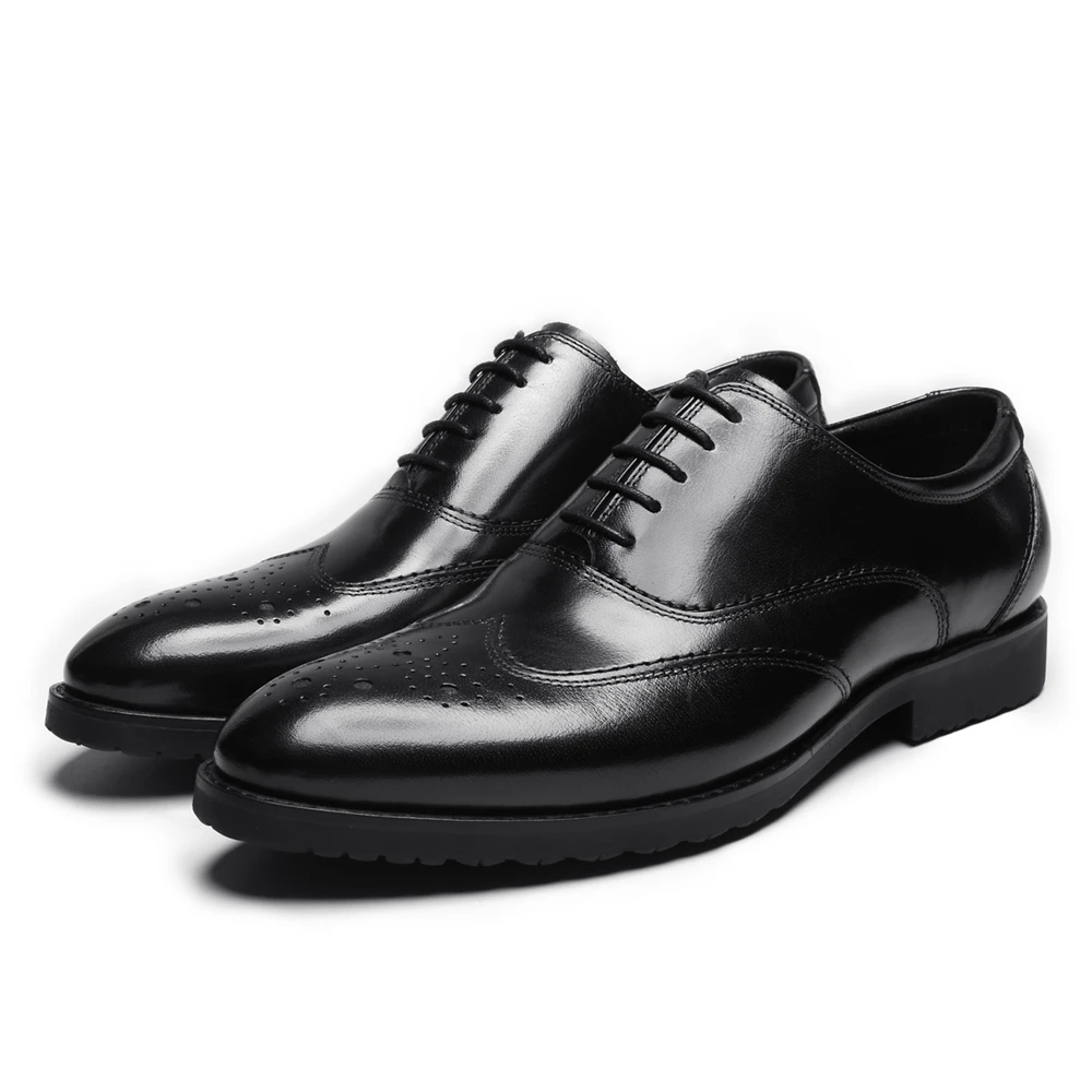 Cuero Alta Negro Zapatos Negocios Marca Genuino Italiana 2018 La Popular wine Famosa Vestir Oxfords Black De Hombres Moda Calidad wxnFCZ0z