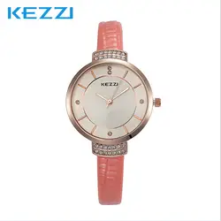 Kezzi модные повседневное для женщин наручные часы с плавающей Украшенные стразами аналоговый Дисплей женские кварцевые часы montre femme