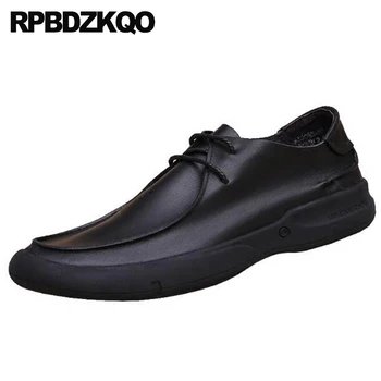 

Real Leather 46 Designer Cowhide Black Breathable Hollow Out Shoes Men 2018 Lace Up Large Size Casual Rubber Genuine Oxfords