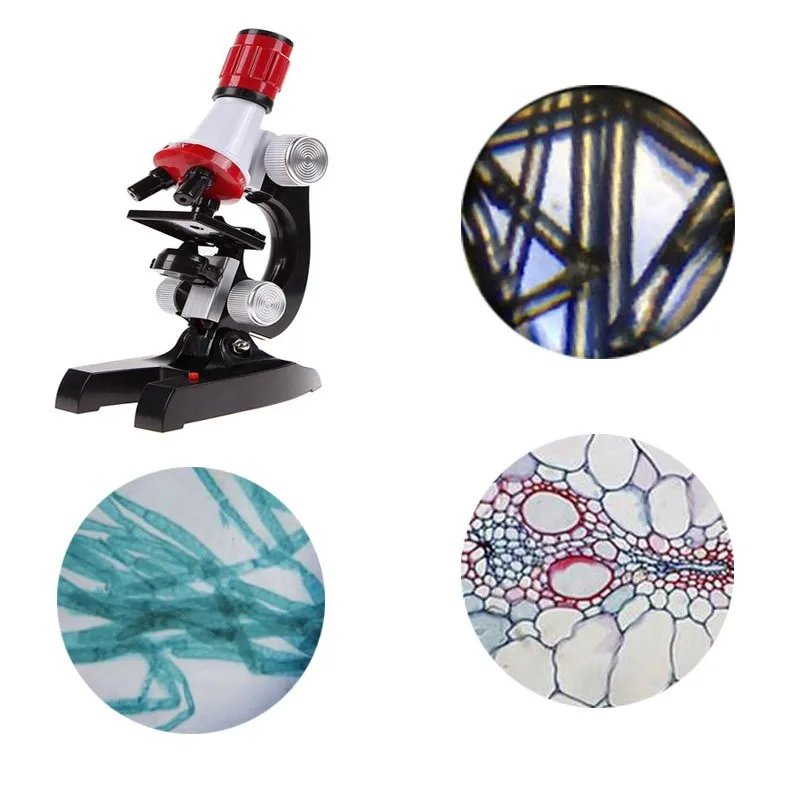 Kids Child  Microscope Kit Lab LED 100X-1200X Home School Educational Toy Gift Biological Microscope hot