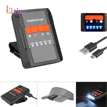 

USB Charging Sensor Light Mini Headlights Emergency Cap Clip Light Night Bait Light Infrared Sensor Headlight LED Cap Light