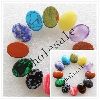 

(12 pieces/lot) Wholesale High Quality Natural Mixed Stone Oval CAB Cabochon for jewelry Accessories18X25X6mm Free Shipping J26