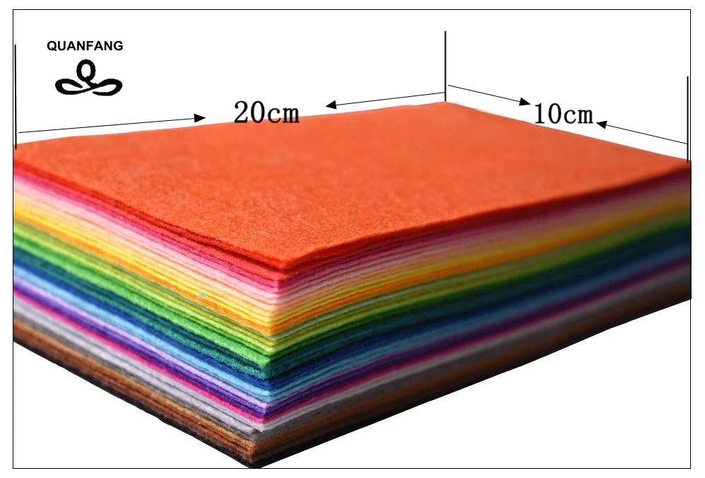QUANFANG войлок, нетканый материал, толщина 1 мм, полиэстер, украшение дома, узорчатый комплект для шитья кукол, рукоделие, 40 шт., 10x20 см