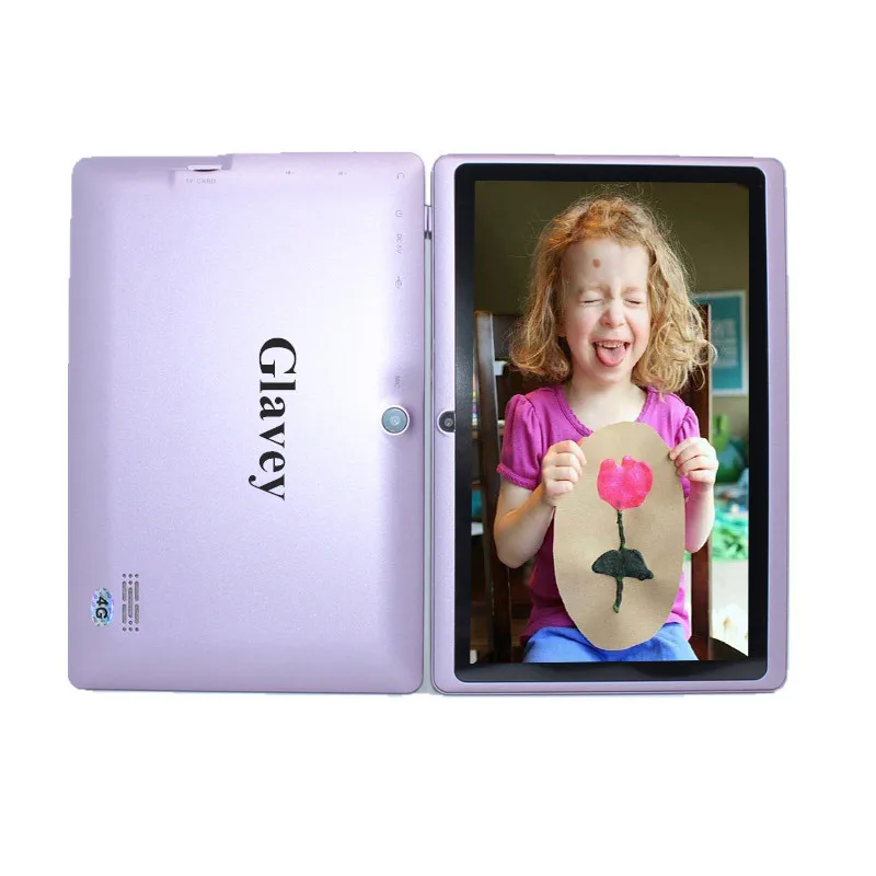 A33-8G Glavey 4 ядра Tablet PC 7-дюймовый Q88 A33 4 ядра Две камеры Bluetooth WI-FI 512 MB/8 GB 1024*600 пикселей