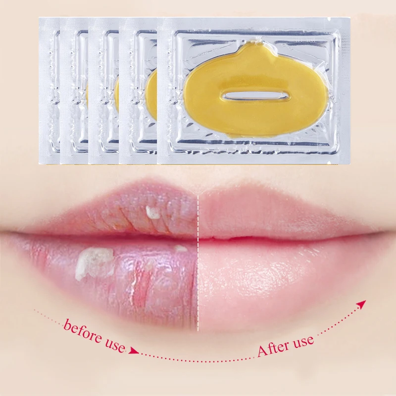 30 Pcs Moisturizing Lip Mask Gold Collagen Essence Lips Spa Lip Patch