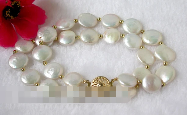 

09684 white coin pearl bracelet bangle Natural >>free shipping -Bride jewelry free shipping