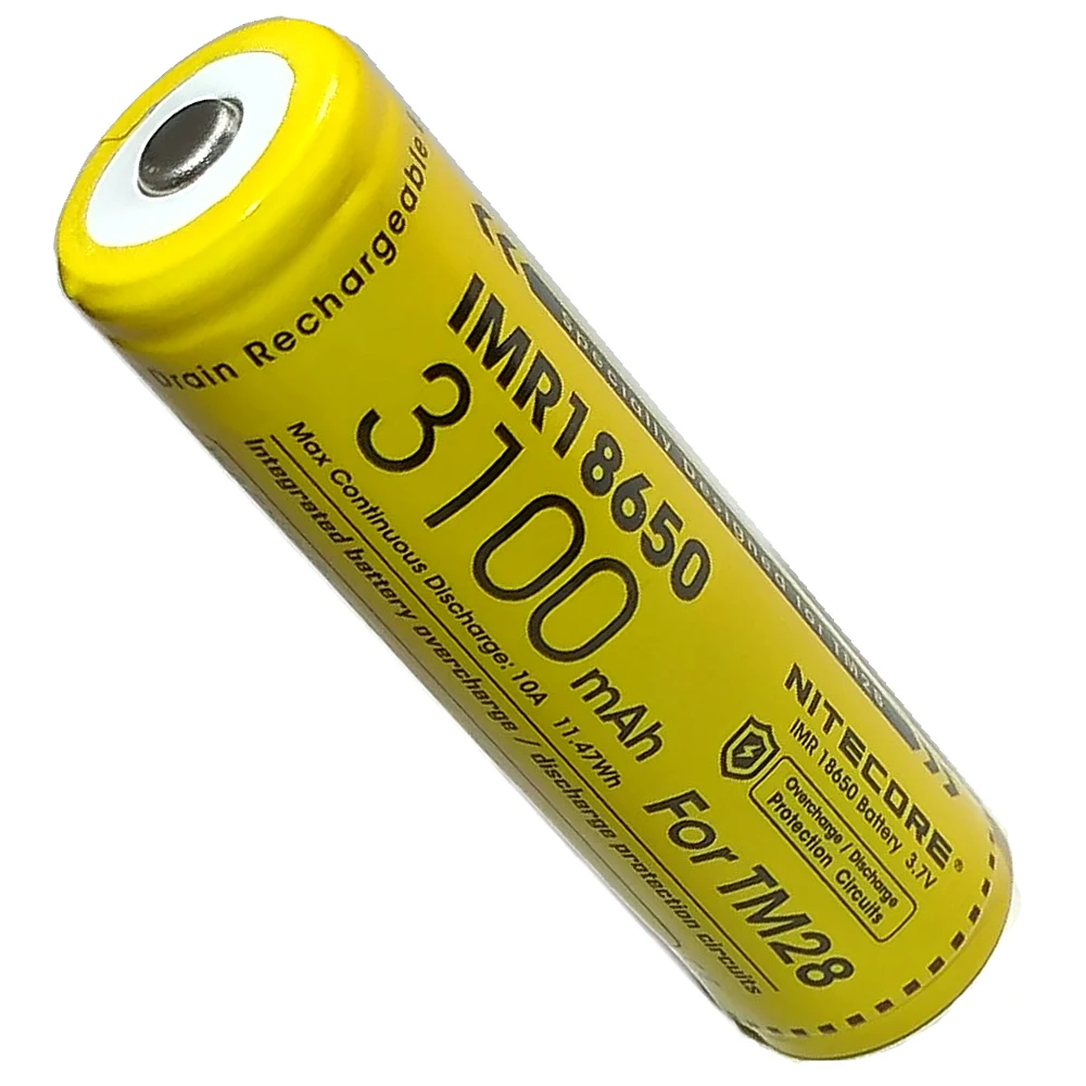 

1 pc NITECORE 3100 mAh IMR18650 10A 3.6 V High Performance Rechargeable Li-ion Protective Li-ion for TM28 C1 Flashlight