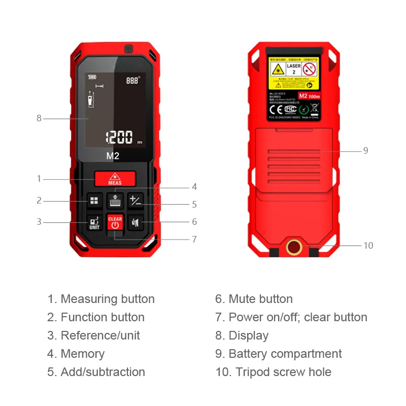 Mileseey 50M Laser Rangefinder Handheld Digital Laser Distance Meter Rangefinder Measurer Tape Diastimeter Mileseey 50M Laser Rangefinder Handheld Digital Laser Distance Meter Rangefinder Measurer Tape Diastimeter