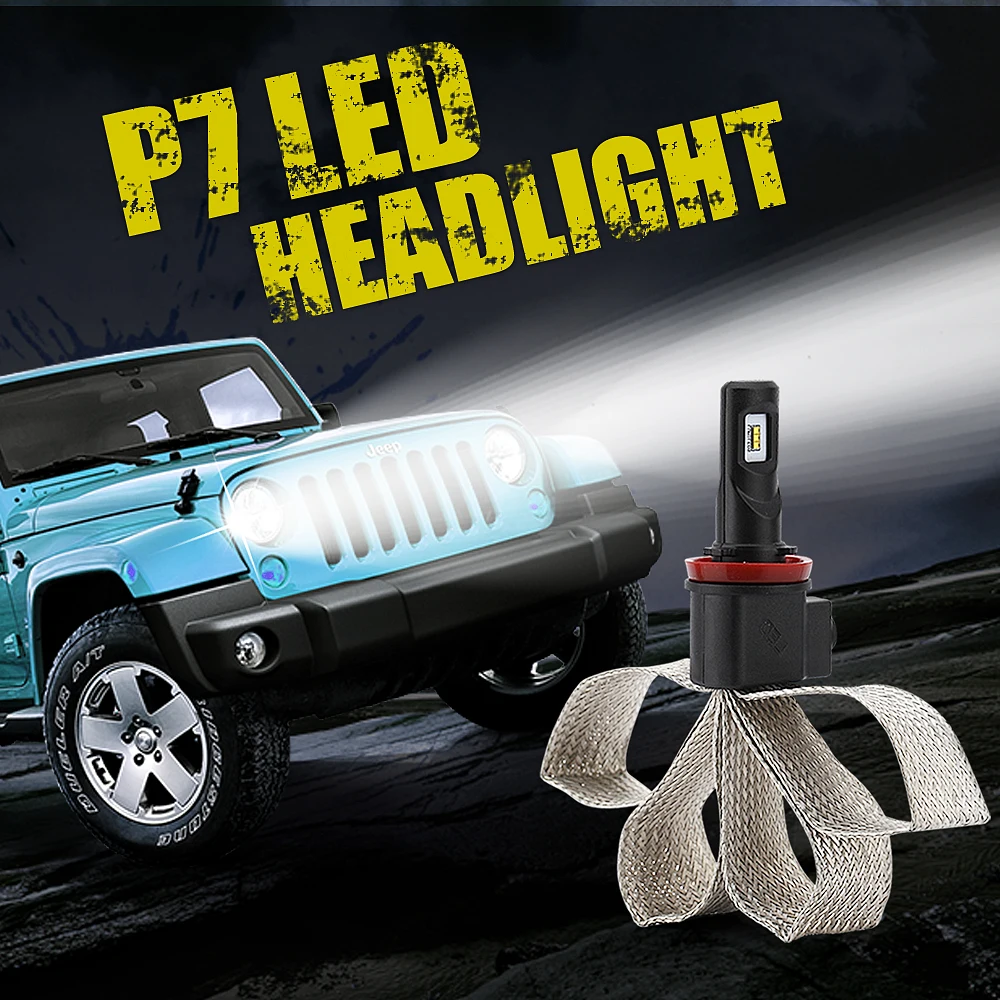 

LOAUT H7 LED Car Light P7 Head Lamps KIT Front Bulb Automobiles Auto Headlamp CSP Fog Light Bulb Led Headlight Driving Lights