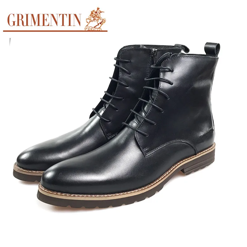 

GRIMENTIN men ankle boots with zipper brand italian formal business shoes