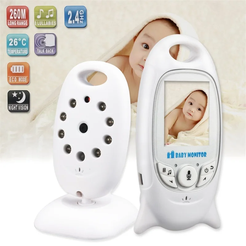 

VB601 2.4Ghz Video Baby Monitor 2.0 inch Baby Camera 2 Way Talk NightVision IR LED Temperature Monitoring with 8 Lullaby