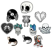 Broches de vampiro xio mara, bottons e broches de esqueleto, joias de halloween, presente para amigos