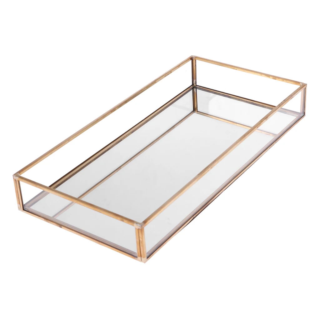 Rectangle Glass Jewelry Box Jewelry Tray Tabletop Succulent Plant Planter Box 