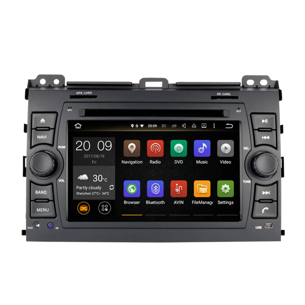 Clearance Android 8.0 Octa Core 4GB RAM Car GPS Navigation Head Unit For Toyota Prado 2002-2009 Auto Radio Stereo DVD Multimedia Player 2