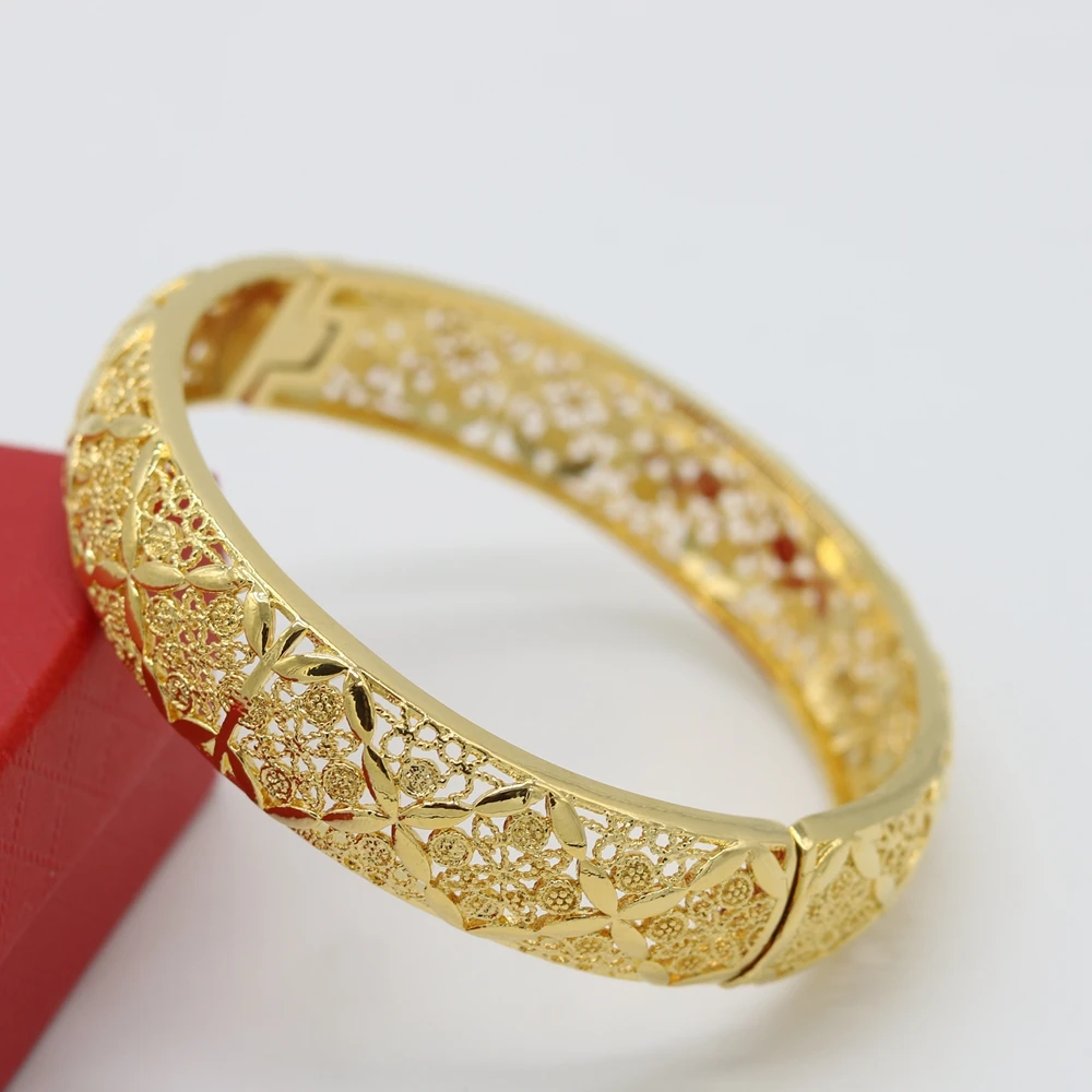 Женский браслет толстый с желтым золотом|women bangles|bracelet yellowthick bangle |