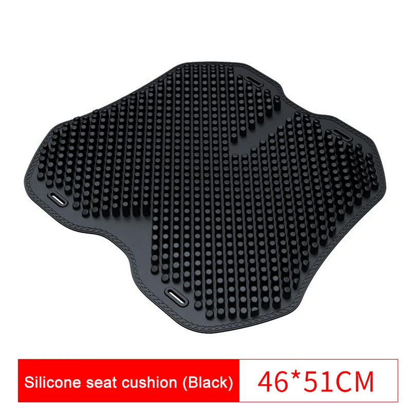 QHCP силиконовый гель Универсальный Автомобильный домашний офис 3D дышащий массажный Чехол для сидения спинка подушка стул классный коврик авто шейный столб коврик - Название цвета: Seat Cover Black