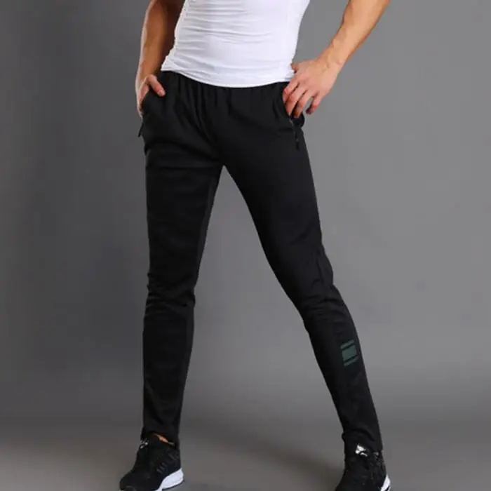 Breathable Jogging Pants Men Fitness Joggers Running Pants With Zip Pocket Training Sport Pants For Running Tennis Soccer Play