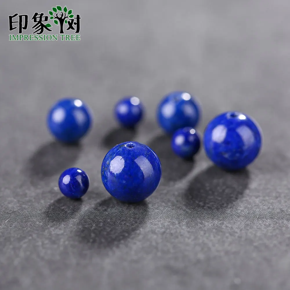 

AAAAA Grade Pick Size 4/6/8mm Natural Gem Lapis Lazuli Stone Loose Round Protection Healing Blue Bead DIY Jewelry Makings 18090